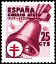 Spain 1949 Pro Tuberculosos 25 CTS Castaño Edifil 1069. 1069. Subida por susofe